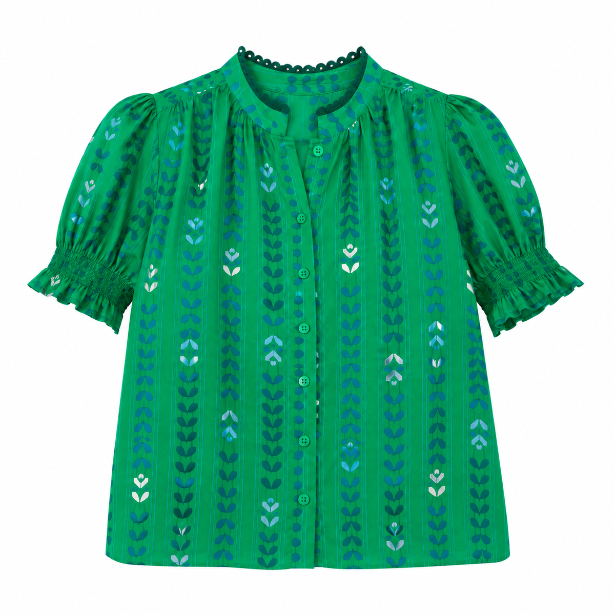 Cloe - Green Button-Up Blouse