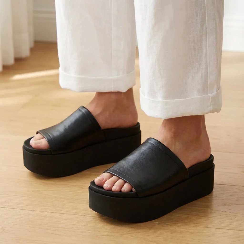 Selma- Sandalias de plataforma de cuero Arwinn
