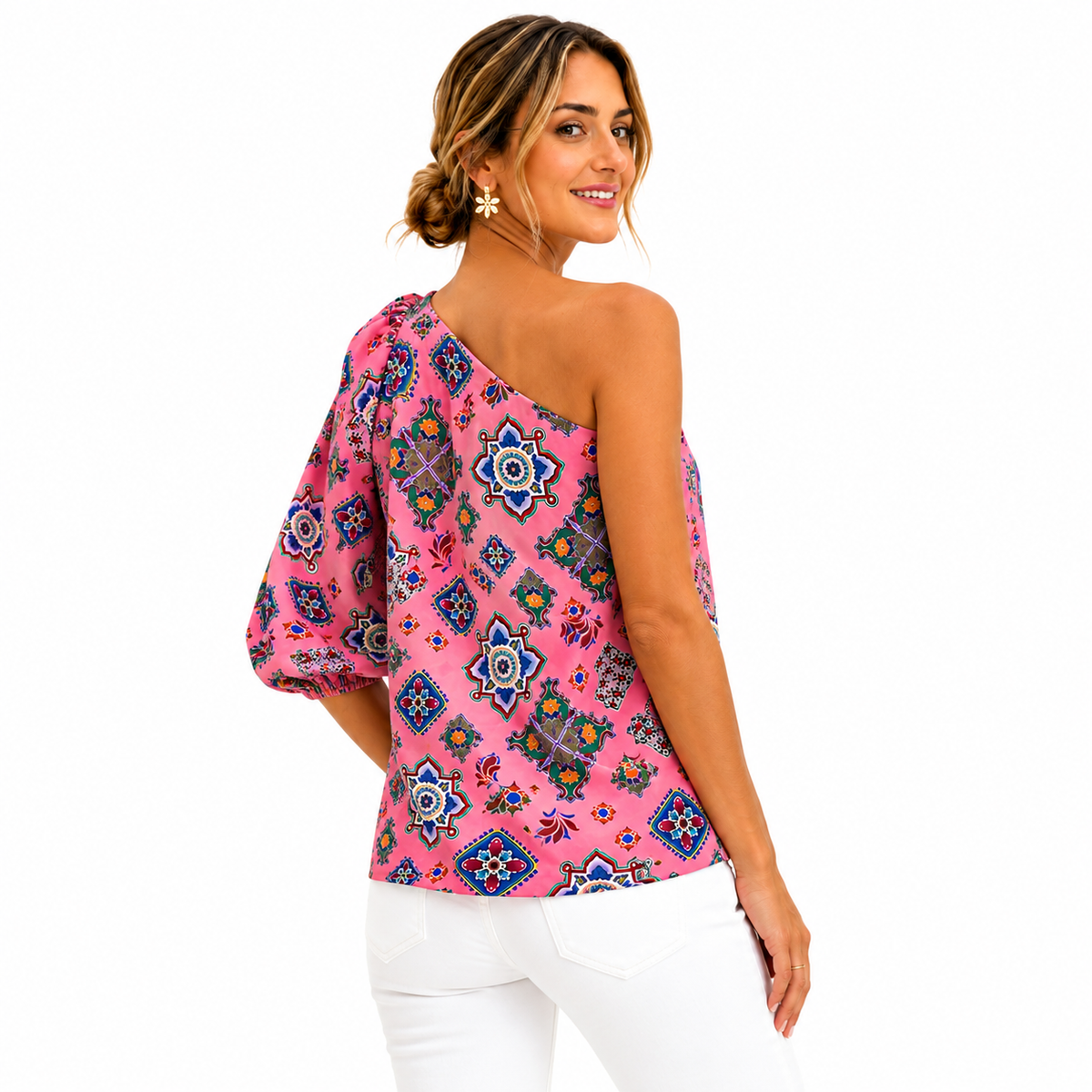 Aria - Pink One-Shoulder Top