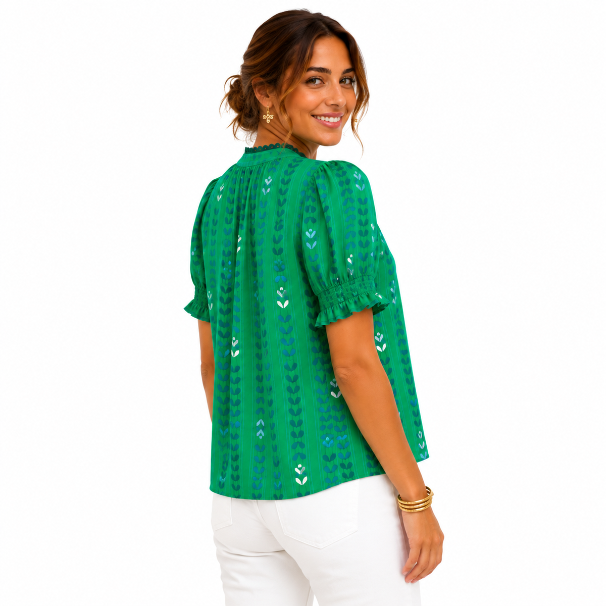 Cloe - Green Button-Up Blouse