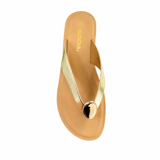 Gala - Chanclas Dedo Dorado Metalizado