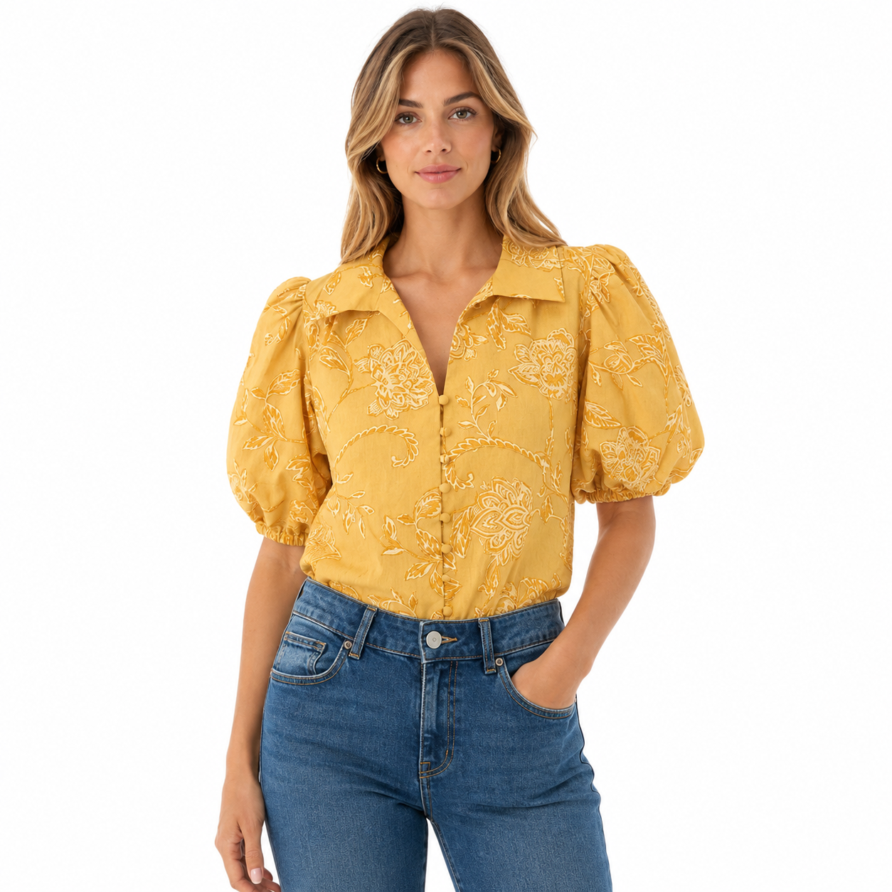Nara - Blusa Floral Bordada