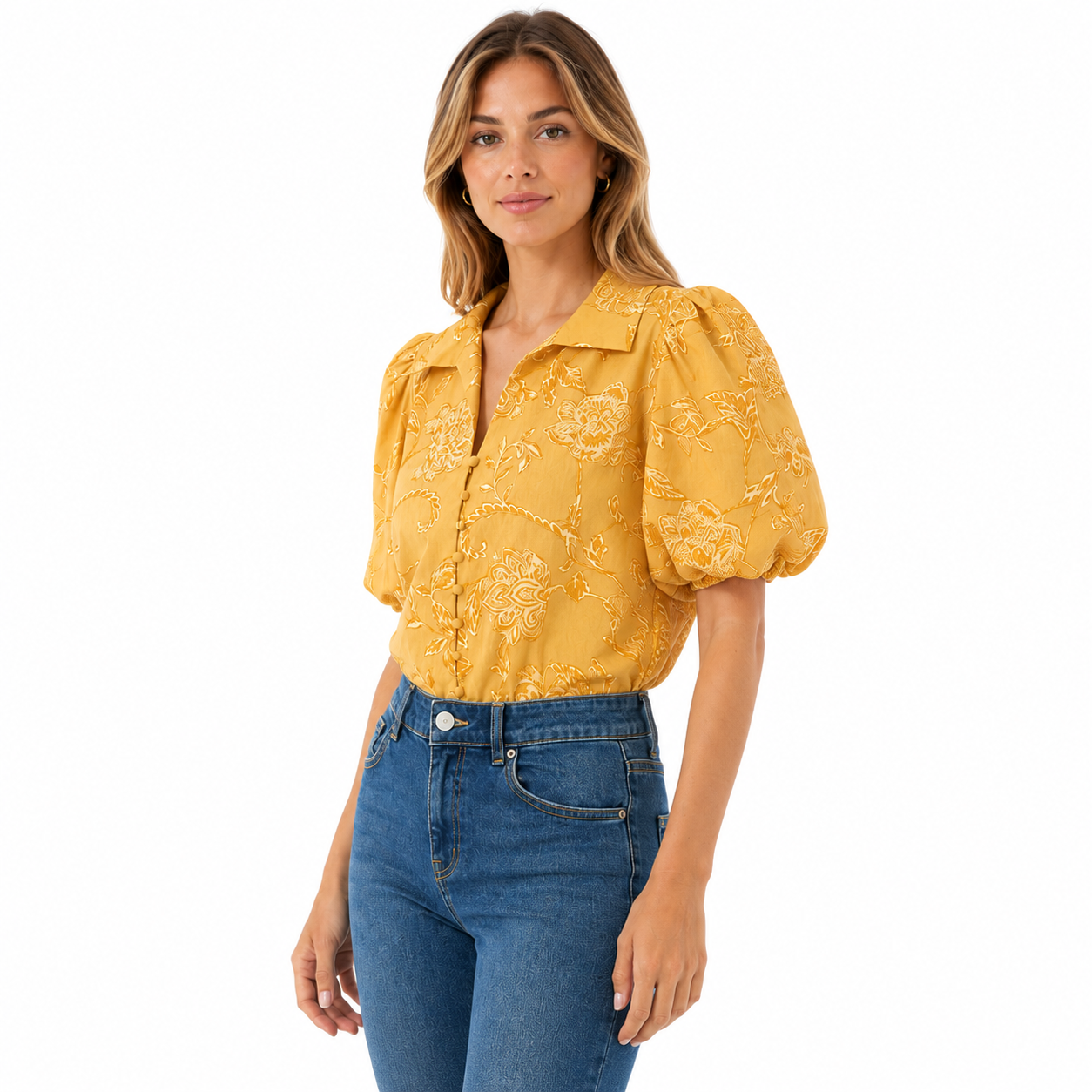 Nara - Blusa Floral Bordada