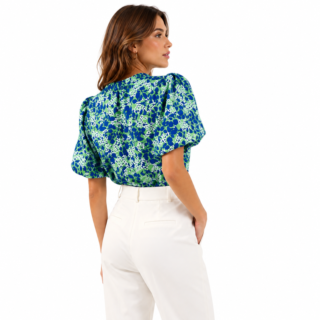 Ayla - Blusa Floral con tonos Azules