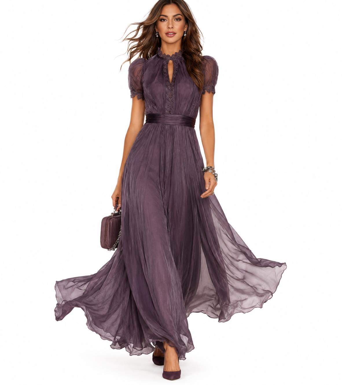 Agatha - Vestido Largo Morado