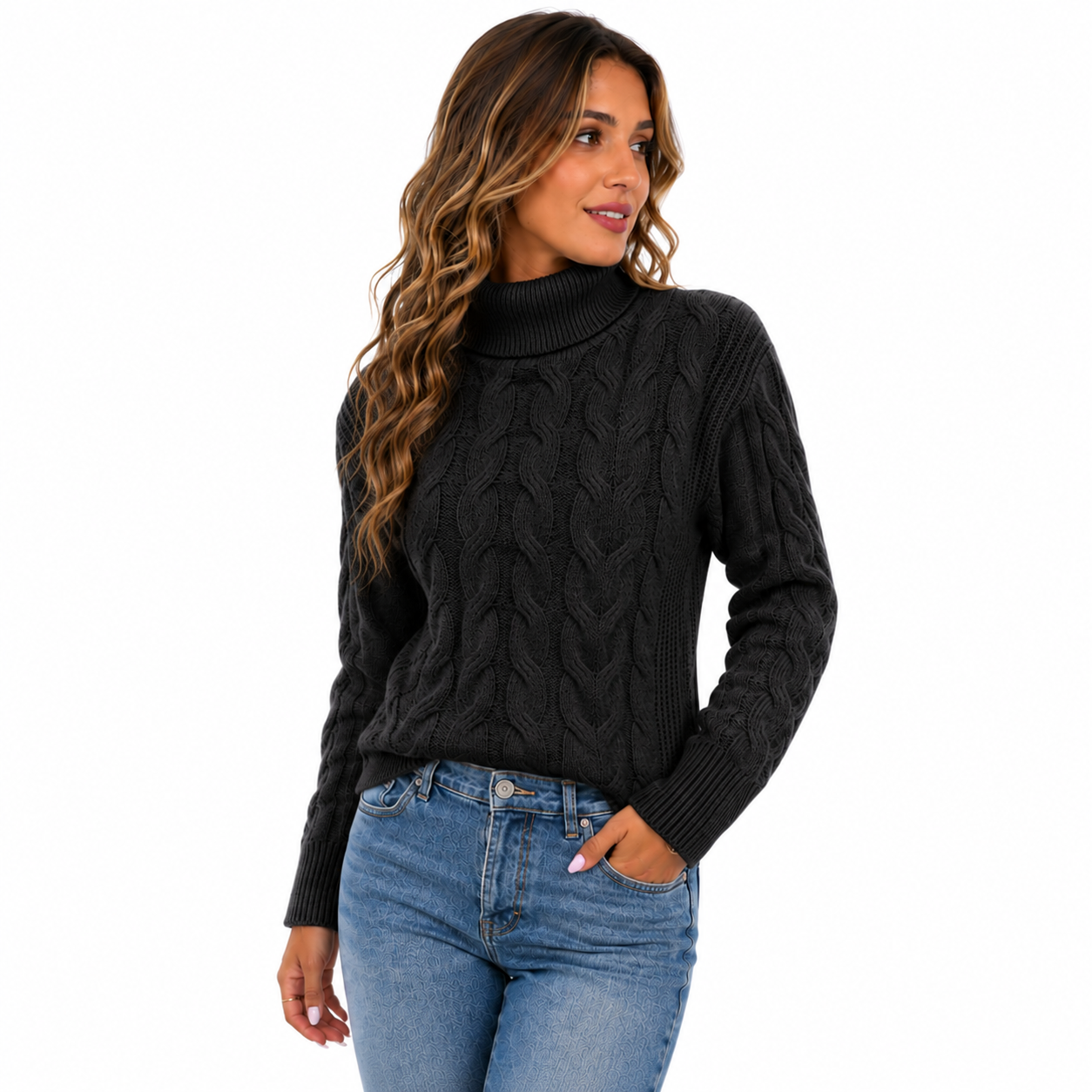 Anelisse - Jersey Elegante de Cuello Alto