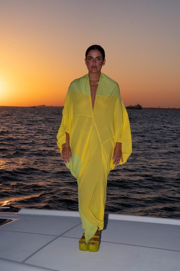Paula- Vestido Lima y Amarillo