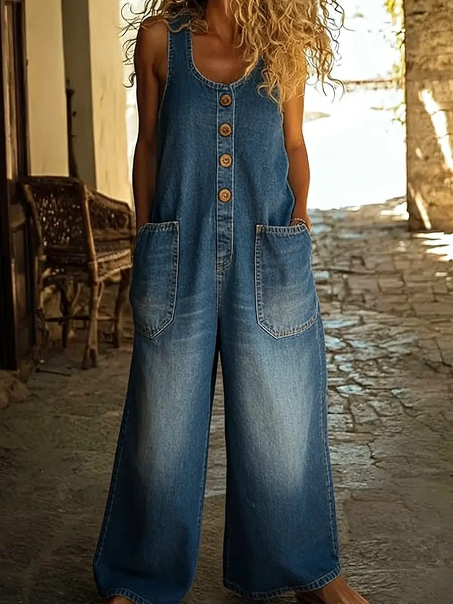 Clara - Overoles de Algodón Vintage Lavado